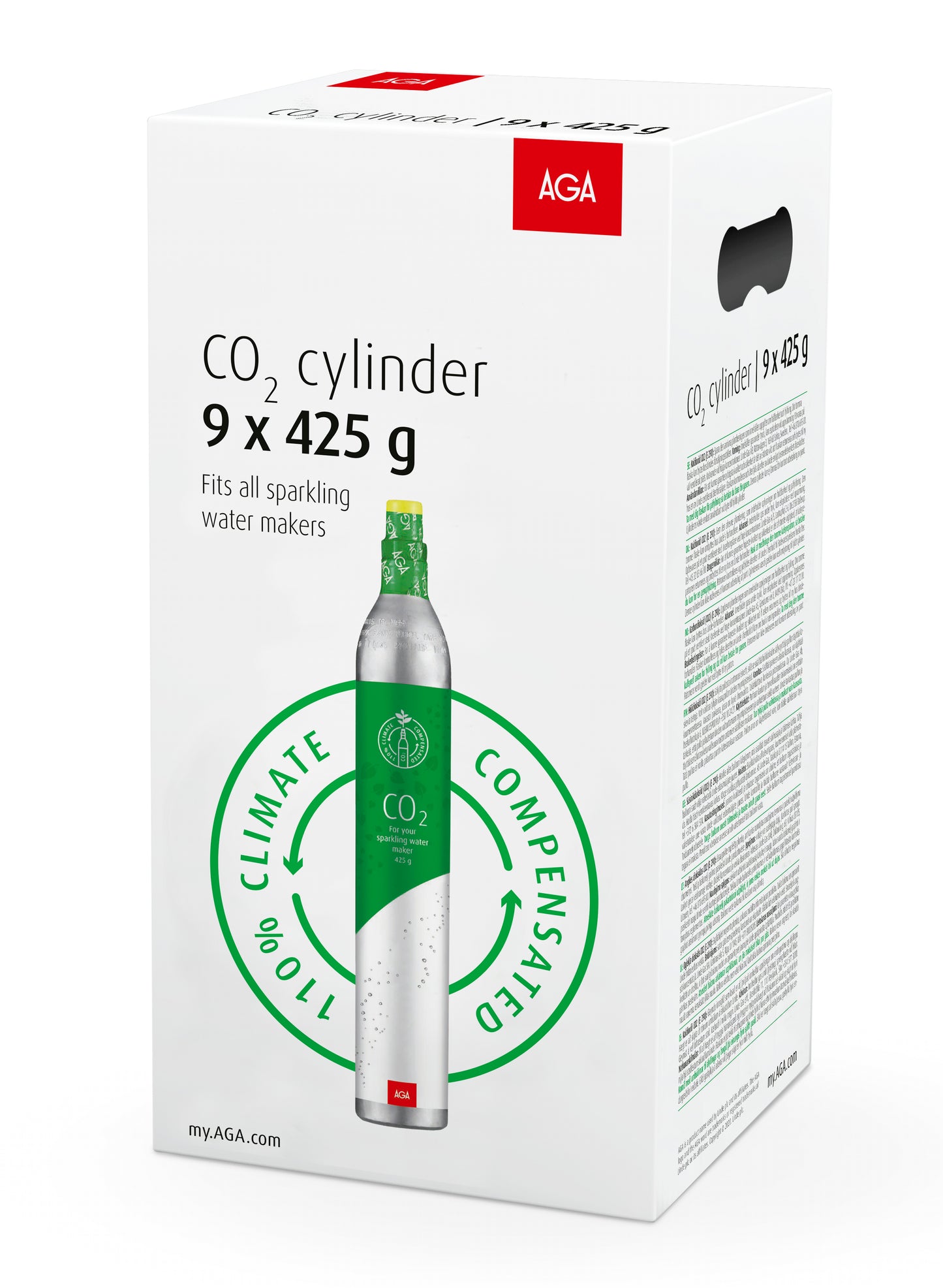 AGA KULSYRECYLINDER GREEN LGC 60L (9 STK)