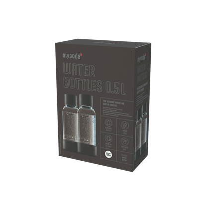 MYSODA VATTENFLASKA BLACK 0.5L 2-PACK
