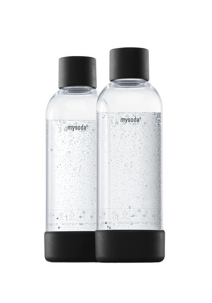 MYSODA VATTENFLASKA BLACK 1L 2-PACK