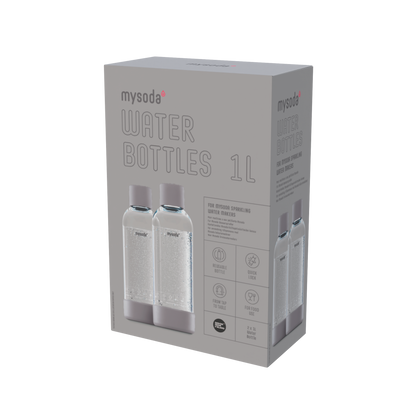 MYSODA VATTENFLASKA GRAY 1L 2-PACK