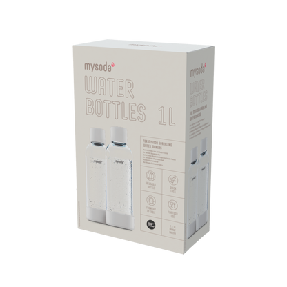 MYSODA WHITE 1L VATTENFLASKA 2-PACK