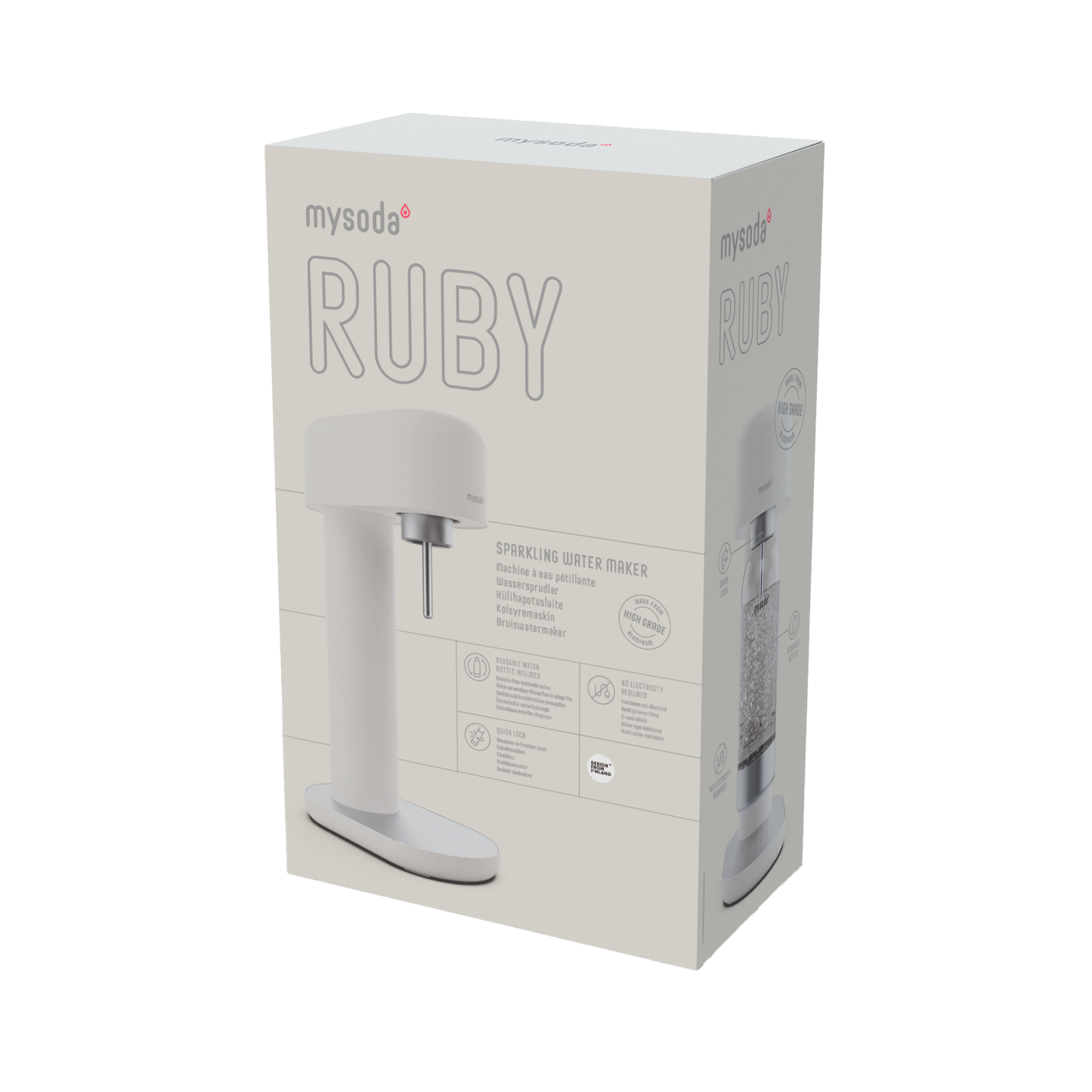 MYSODA RUBY 2 WHITE SILVER DANSKVANDMASKINE