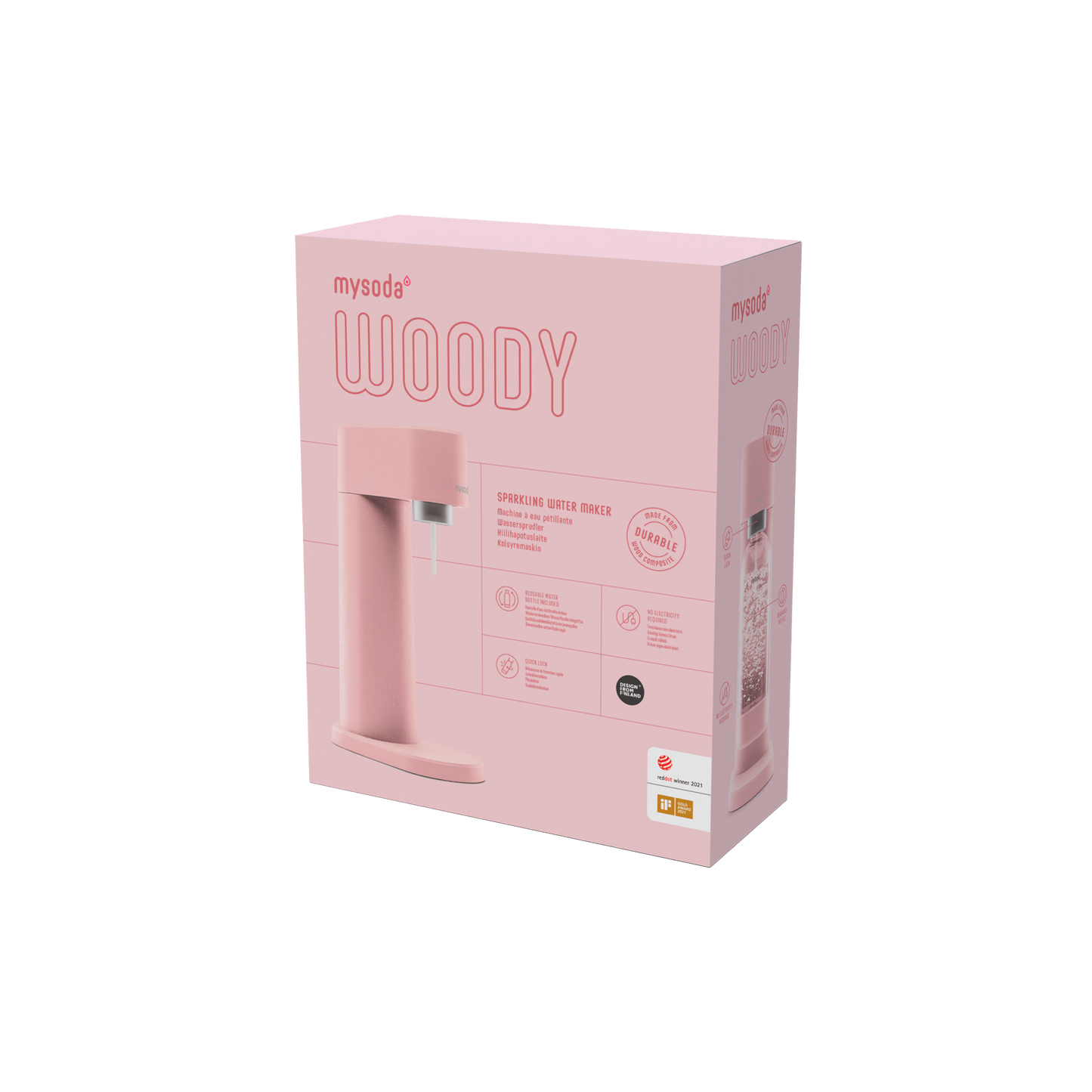 MYSODA WOODY PINK KOLSYREMASKIN